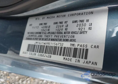 2014 Mazda Mazda6 I Grand Touring из США, поврежденный, VIN JM1GJ1W69E1156732